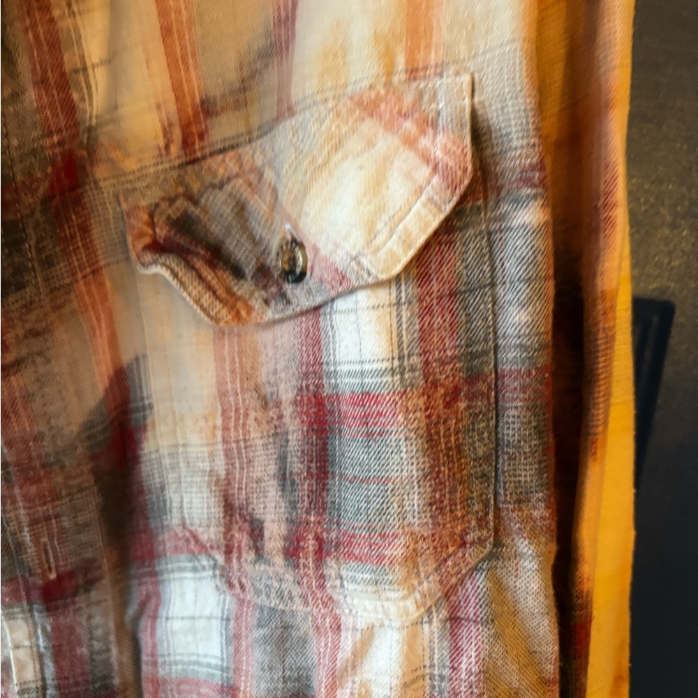 Franklin Flannels Distressed Casual Plaid Button Down Shirt Medium - Picture 3 of 7